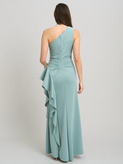 Gina Bacconi Darby One Shoulder Frill Dress, Sage - view 2, Sage