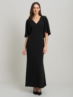 Gina Bacconi Francine Cape Sleeve Maxi Dress, Black, Black