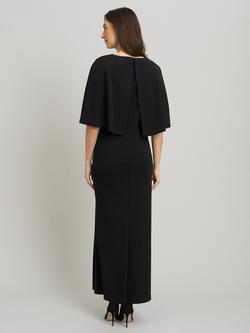 Gina Bacconi Francine Cape Sleeve Maxi Dress, Black - view 2, Black