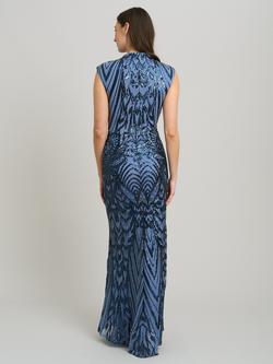 Gina Bacconi Felice Sequin Maxi Dress, Blue - view 2, Blue
