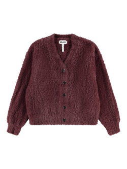 Molo Kids' Bjorn Textured Knit Cardigan, Huckleberry, Huckleberry