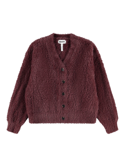 Molo Kids' Bjorn Textured Knit Cardigan, Huckleberry, Huckleberry
