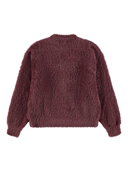 Molo Kids' Bjorn Textured Knit Cardigan, Huckleberry - view 2, Huckleberry