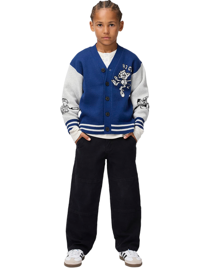 Molo Kids' Bertel Cotton Blend Cardigan, Blue, Blue