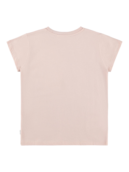 Molo Kids' Short Sleeve Sequin Heart T-Shirt, Petal Blush - view 2, Petal Blush