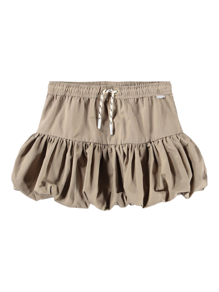 Molo Kids' Britta Bubble Hem Mini Skirt, Teak, Teak
