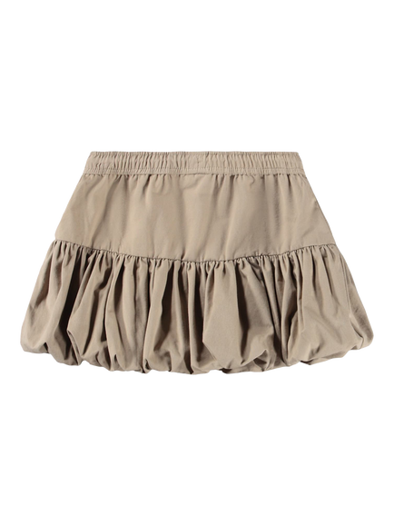 Molo Kids' Britta Bubble Hem Mini Skirt, Teak - view 2, Teak