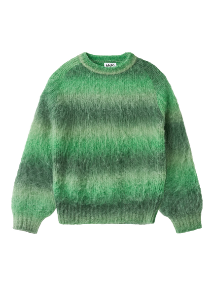 Molo Kids' Brian Textured Crew Neck Jumper, Fuzzy Stripes - view 2, Fuzzy Stripes