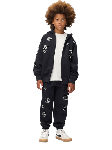 Molo Kids' Allen Cotton Blend Graphic Joggers, Black, Black