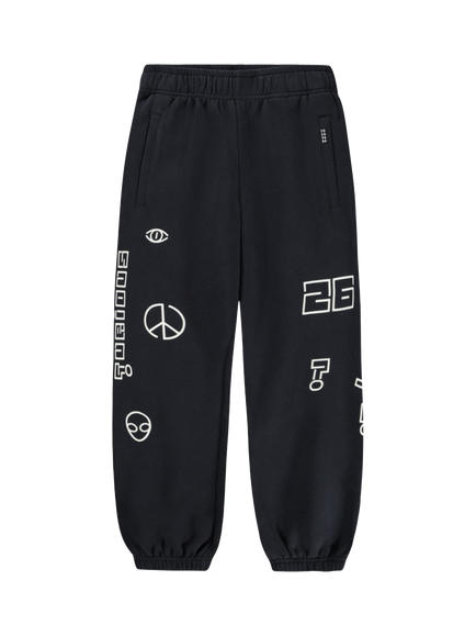 Molo Kids' Allen Cotton Blend Graphic Joggers, Black - view 2, Black