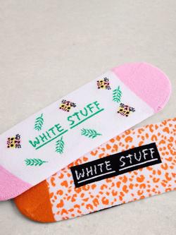 White Stuff Big Cat Sock Liners, Pack of 2, Multi - view 2, Multi