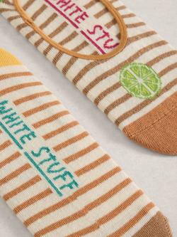White Stuff Fruit/Stripe Trainer Liner Socks, Pack of 2, Multi - view 2, Multi