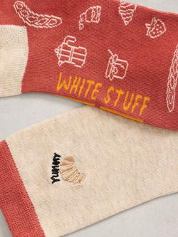 White Stuff Yummy Food Ankle Socks, Pack of 2, Multi - view 2, Multi