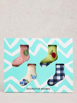 White Stuff Summertime Ankle Socks, Pack of 4, Multi - view 2, Multi