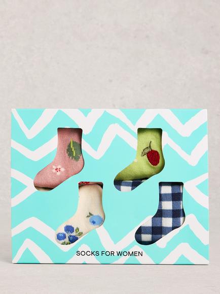 White Stuff Summertime Ankle Socks, Pack of 4, Multi - view 2, Multi