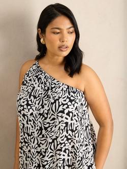 Live Unlimited One Shoulder Monochrome Maxi Dress, Black/White - view 2, Black/White