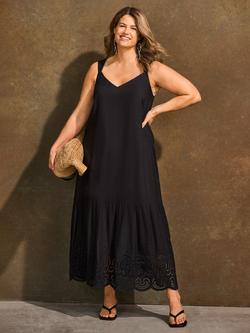 Live Unlimited Petite Linen Blend Maxi Dress, Black, Black