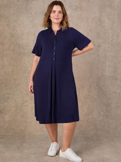 Live Unlimited Box Pleat Jersey Shirt Dress, Navy, Navy