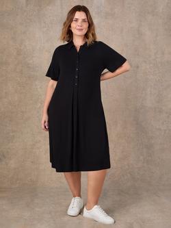 Live Unlimited Half Placket Jersey Dress, Black, Black