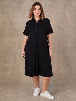 Live Unlimited Half Placket Jersey Dress, Black - view 2, Black