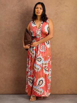 Live Unlimited Paisley Print Tiered Maxi Dress, Multi, Multi