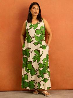 Live Unlimited Floral Sleeveless Maxi Dress, White/Green - view 2, White/Green