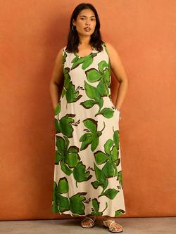 Live Unlimited Petite Floral Sleeveless Maxi Dress, White/Green, White/Green