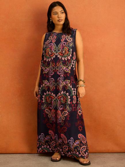Live Unlimited Paisley Print Sleeveless Maxi Dress, Multi, Multi