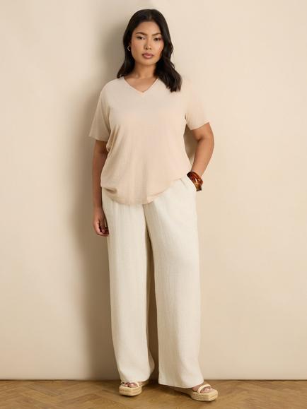 Live Unlimited Cotton V-Neck T-Shirt, Natural - view 2, Natural
