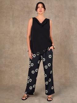 Live Unlimited Cowl Neck Sleeveless Top, Black, Black