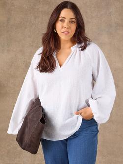 Live Unlimited Gathered Neck Broderie Anglaise Top, White, White