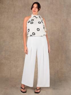 Live Unlimited Pleat Front Tailored Trousers, White - view 2, White