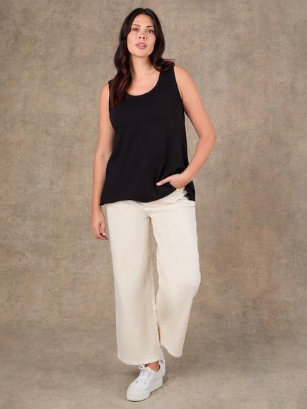 Live Unlimited Round Neck Vest Top, Black