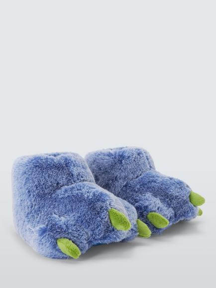 John Lewis Kids' Monster Boot Slippers, Green - view 2, Green