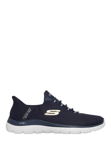 Skechers Arch Fit Summits Kynor Trainers, Navy/Yellow, Navy/Yellow