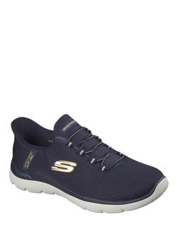 Skechers Arch Fit Summits Kynor Trainers, Navy/Yellow - view 2, Navy/Yellow