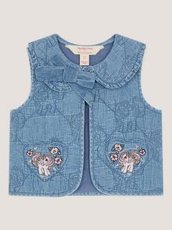 Monsoon x My Little Pony Kids' Chambray Waistcoat, Blue, Blue