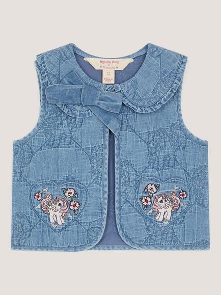 Monsoon x My Little Pony Kids' Chambray Waistcoat, Blue, Blue