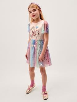 Monsoon x My Little Pony Kids' Disco Dress, Pink/Multi, Pink/Multi