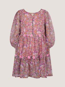 Monsoon x My Little Pony Kids' Floral Dress, Multi - view 2, Multi