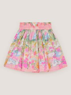 Monsoon Kids' Cotton Bunny Print Flared Skirt, Yellow, Yellow