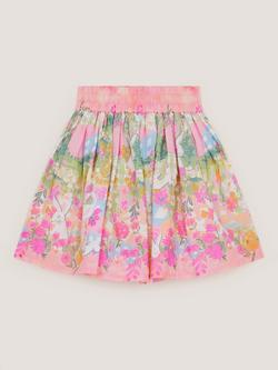 Monsoon Kids' Cotton Bunny Print Flared Skirt, Yellow - view 2, Yellow