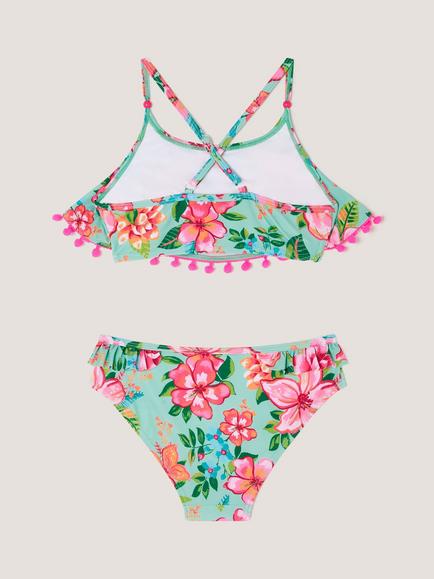 Monsoon Kids' Floral Bikini Set, Aqua - view 2, Aqua