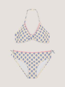 Monsoon Kids' Floral Halter Bikini Set, White, White