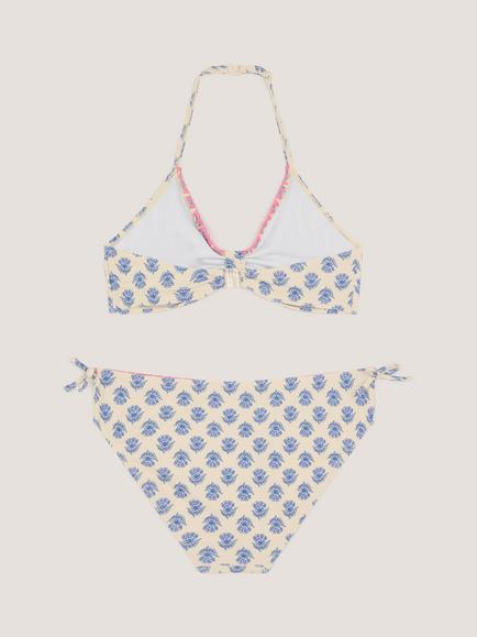 Monsoon Kids' Floral Halter Bikini Set, White - view 2, White