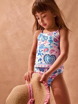 Monsoon Kids' Pineapple Motif Tankini Set, Cream, Cream