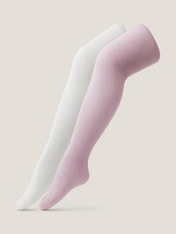 Monsoon Kids' Frosted Tights, Pack of 2, Multi, Multi