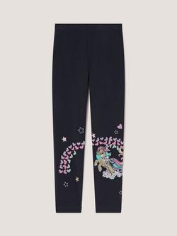 Monsoon x My Little Pony Kids' Embroidered Leggings, Navy/Multi - view 2, Navy/Multi