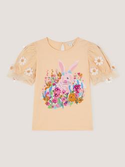 Monsoon Kids' Cotton Bunny Graphic T-Shirt, Yellow, Yellow