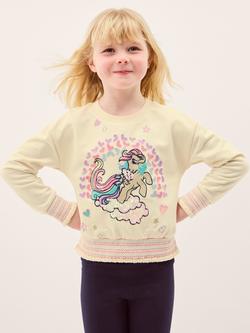 Monsoon x My Little Pony Kids' Rainbow Sweatshirt, Cream/Multi, Cream/Multi